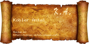 Kobler Antal névjegykártya